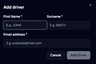 Add driver modal