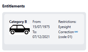 Licence shown in dashboard